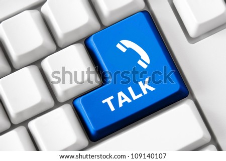 Keyboard with Talk  text and telephone receiver symbol