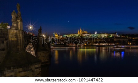 Prague castle and bridge