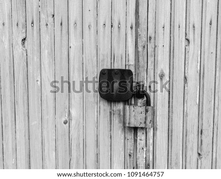wooden doors are buried with a lock
