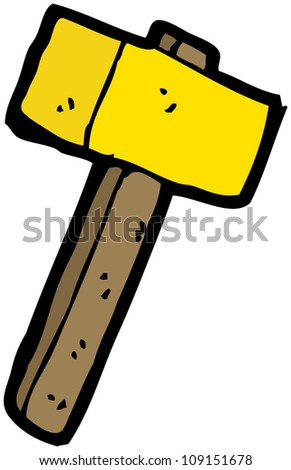 cartoon gold hammer