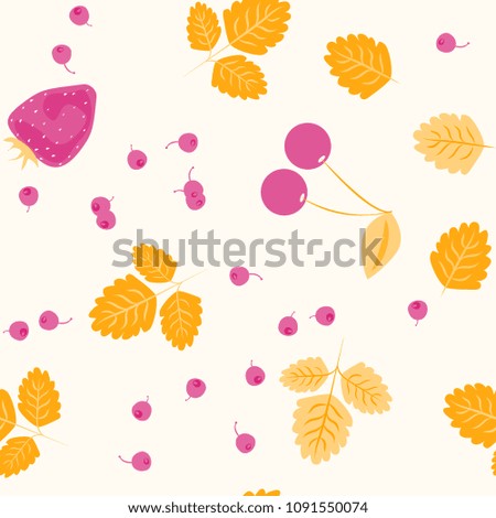Fruit seamless pattern with cherries and strawberries. Background with berries for cloth and cover.
