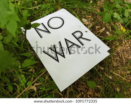 stop war word written on blackboard, vintage style