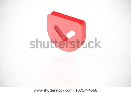 red icons on white background in orthogonal projection 3d rendering