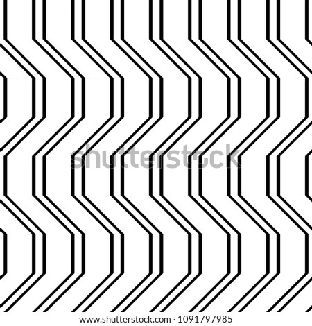 Design seamless monochrome zigzag pattern. Abstract stripy background. Vector art