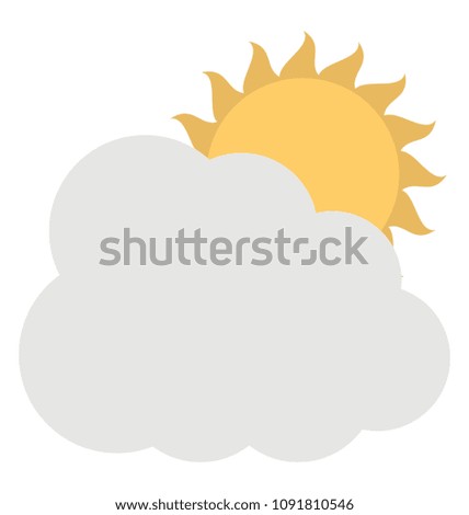 
A sun behind clouds concept of sunny cloudy weather

