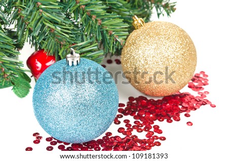 Christmas decoration over white background