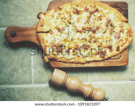 Pizza with cheese Italian food