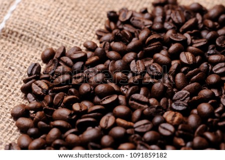 Coffee beans on jute.