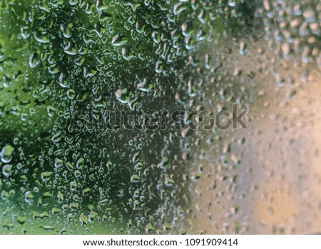 Drops of water on the glass