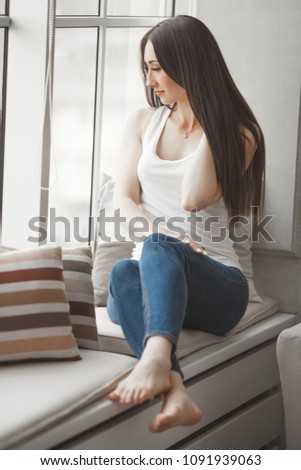 Portrait of beautiful woman indoors