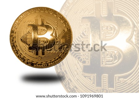 bit coin with the needs of the people on this planet. Separated from the white background.