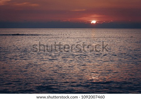 The sunset over the sea