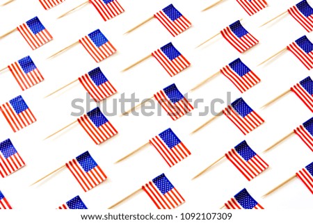 USA flags pattern on white background
