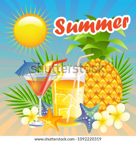 colorful card summer pineapple summer