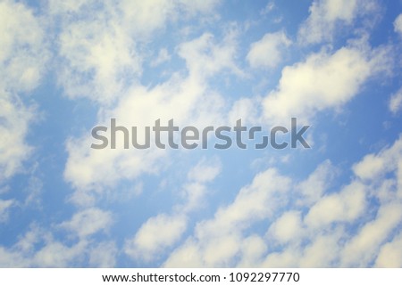 Beautiful photo of a blue sky with lots of clouds. Natural Fount.