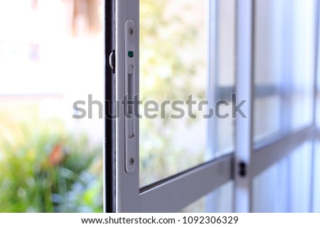 White color aluminum and glass sliding window door.