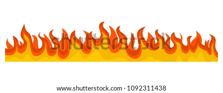 Burning fire flame banner horizontal. Flat illustration of vector burning fire flame banner horizontal for web design