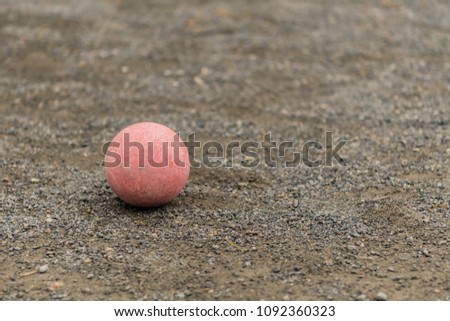 Single Red Bocce Ball Copy Space Right