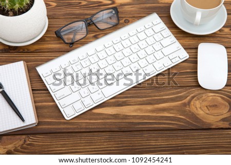 workplace and business objects,concept business planning and direction background