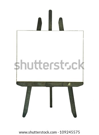 White paper with wood stand isolated on white background