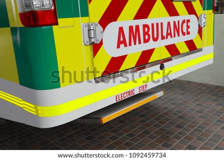 Tail end of ambulance.