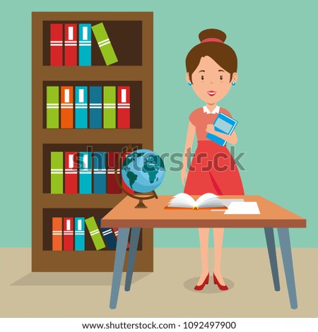 woman teacher in the classroom