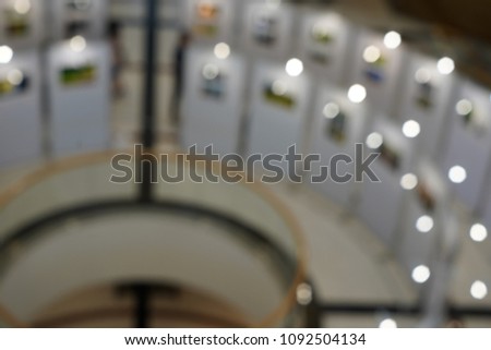 Blurred image background with white lighting (bokeh) indoor