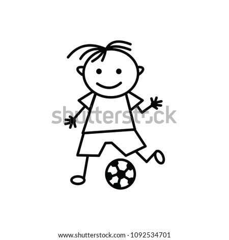 Doodle Art, The boy is playing soccer