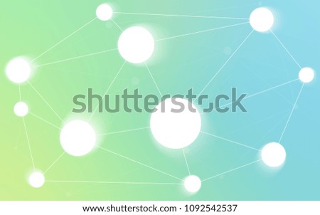 Light Blue, Green vector template with circles, triangles. Colorful illustration with circles and lines in futuristic style. Completely new template for your brand book.