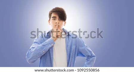 teenage boy with silent expression