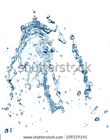 Water splash over white