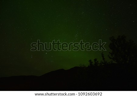 AKUREYRI, ICELAND - 24 SEPTEMBER, 2017 : The Northern Lights in Akureyri at night