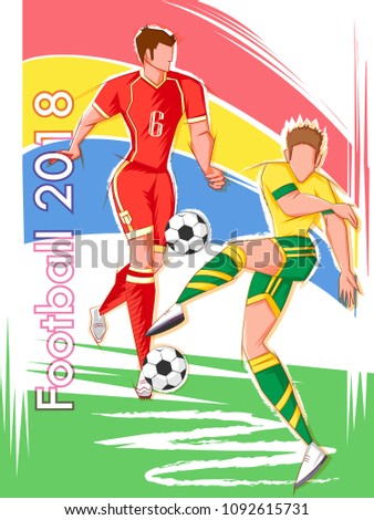 Vector design of Football player playing Soccer Tournament