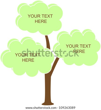 Conceptual banners on a tree, vector illustration