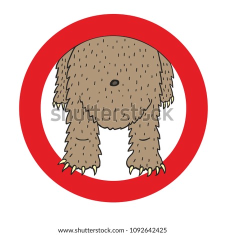 bear sign attention illustration vector