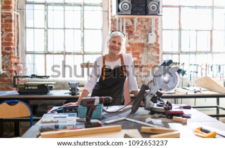 Senior craftswoman in her workshop