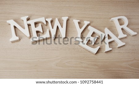 new year alphabet letter with space background