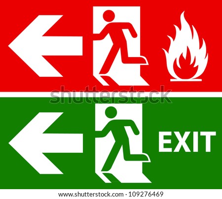 Emergency fire exit door and exit door Royalty-Free Stock Photo #109276469