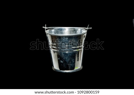 bucket isolated on black background