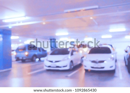Abstract blur car parking lot for background Blur parking with cars.
