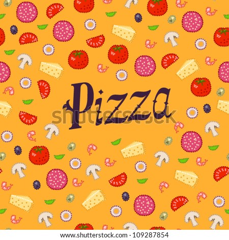Ingredients of pizza seamless pattern