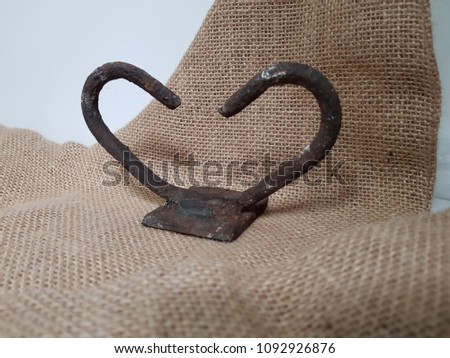 Forged heart made of metal, handmade