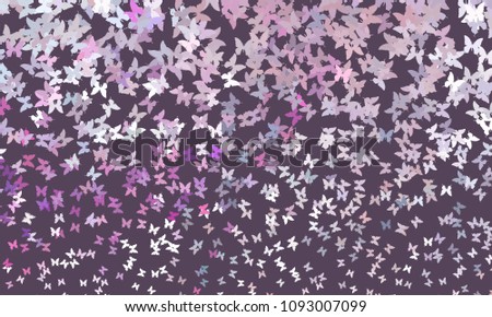 Abstract halftone background with flying butterflies. Vector clip art.