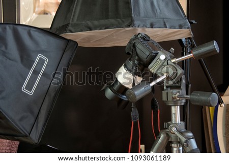 TV Professional studio digital video camera. cameraman