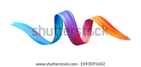 Color brushstroke oil or acrylic paint design element. Vector illustration EPS10 Royalty-Free Stock Photo #1093095602