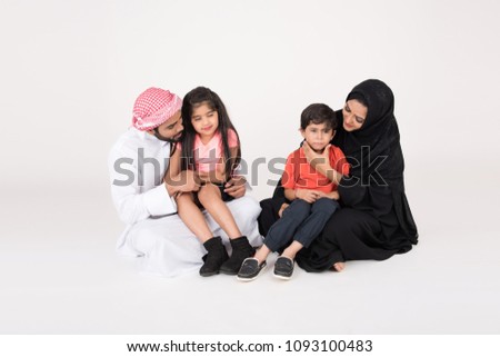 Arab Family on white background