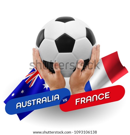 Soccer competition, national teams Australia vs France