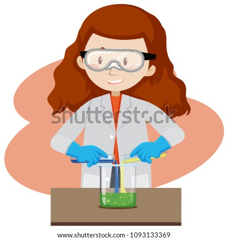 A Scientist Experiment on White Backgrond illustration