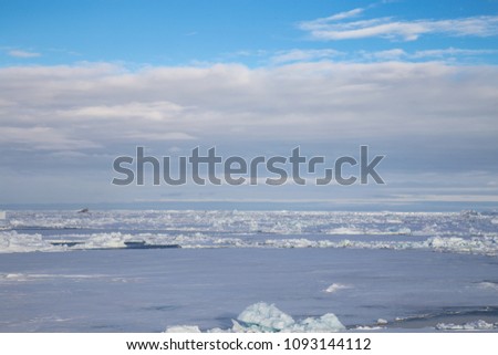 Sea Icefield in the Northern Weddell Sea, Antarctica during spring when most of the sea ice is breaking up. 