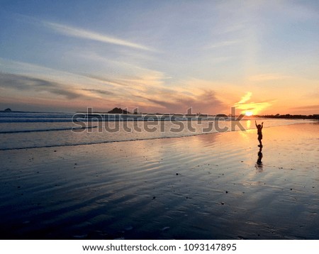 Sunset on Northern California beach